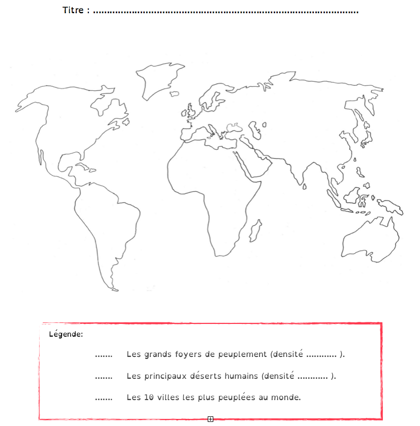 ACTIVITÉ 1 Réaliser un croquis des principaux foyers de peuplement et des déserts humains La